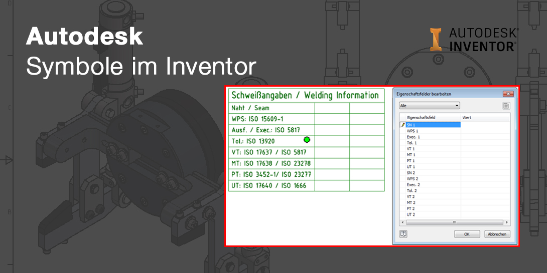 Symbole in Autodesk Inventor: Symboltext mit Abfrage