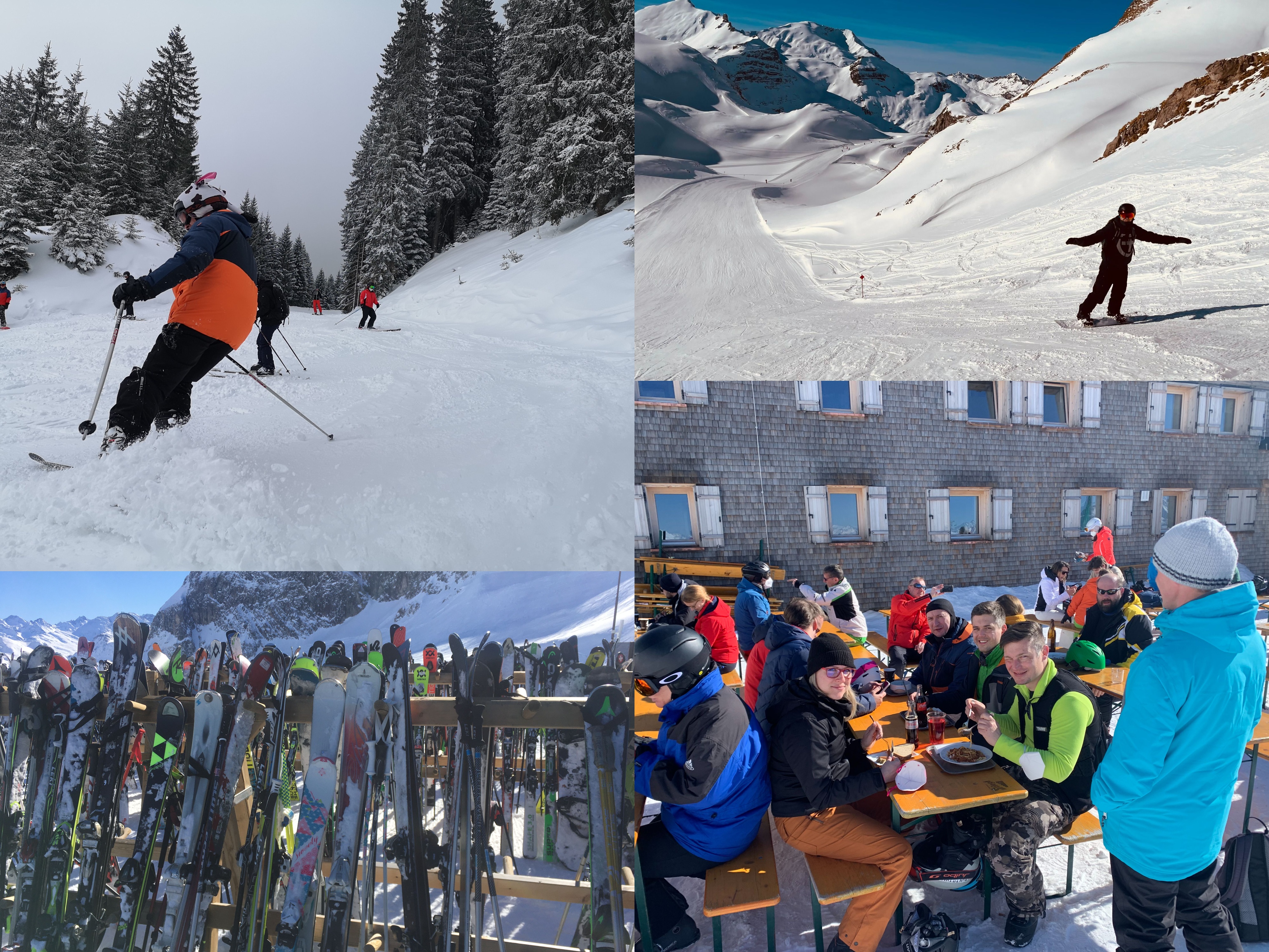 Collage verschiedener Fotos vom Skiwochenende